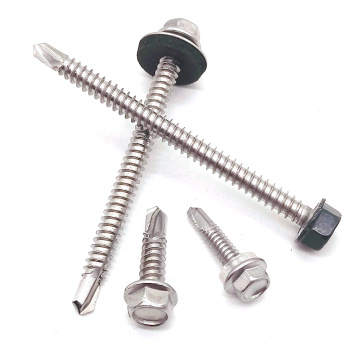 China wholesale metal hexagon head stainless steel hex washer head self drilling roofing screw